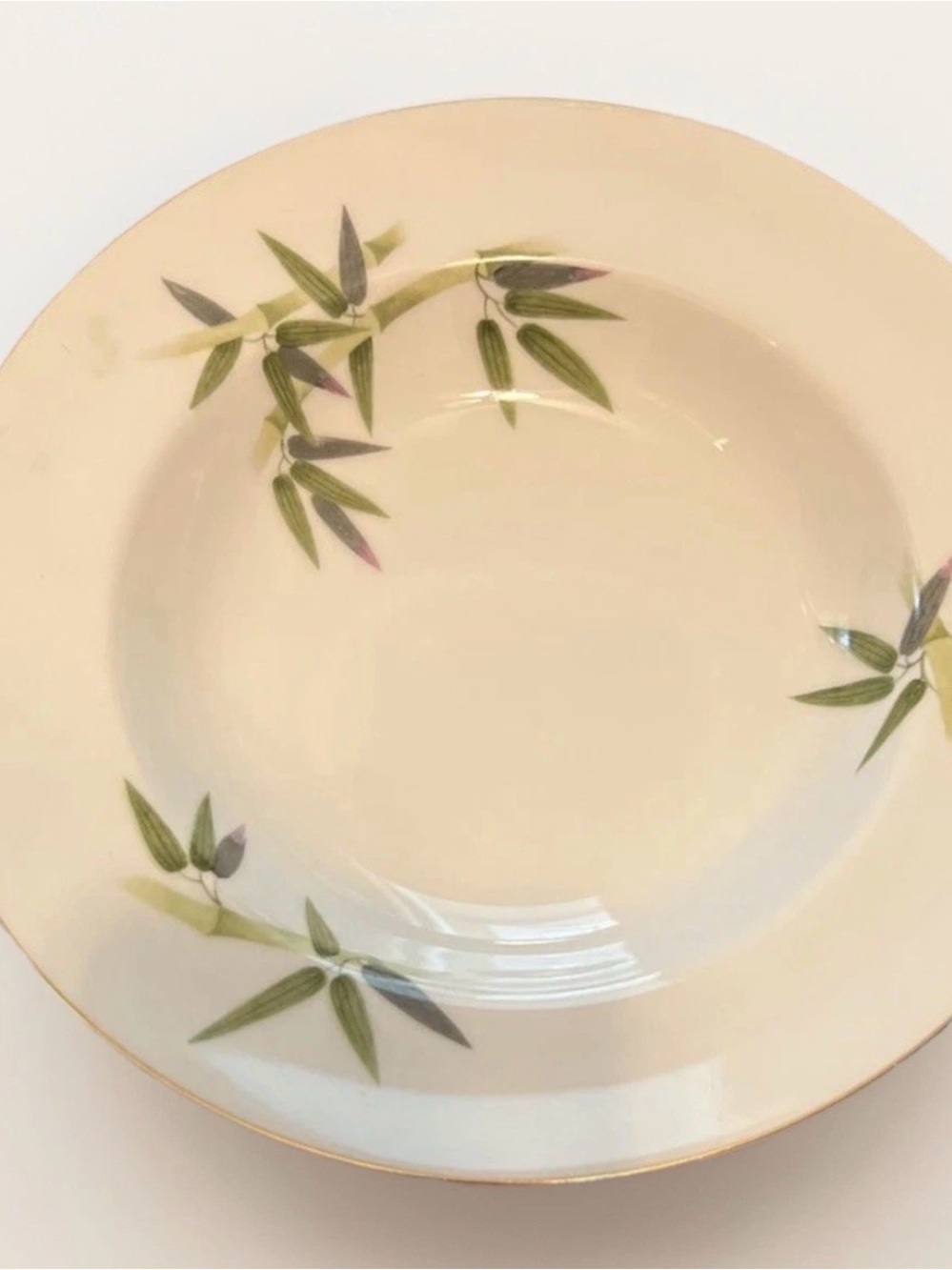 Porcelain Narumi Spring Bamboo Pattern Soup Bowl - Green